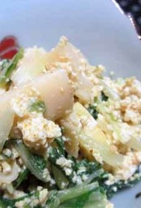 カレー風味の筍と水菜の白和え