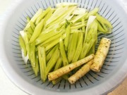 わかごぼう(葉ごぼう)のあく抜きの写真
