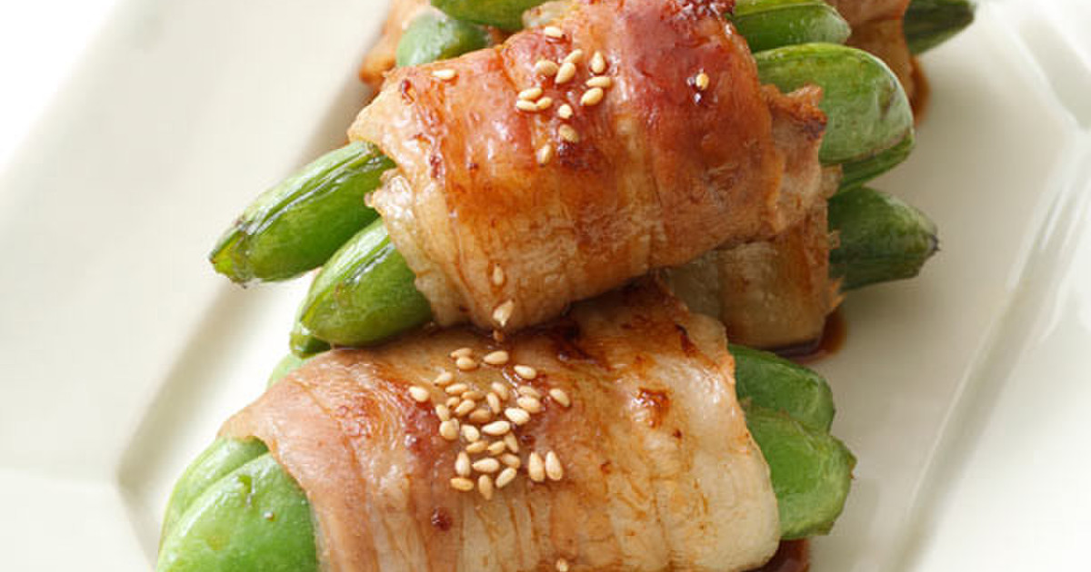 スナップえんどうの豚巻き照り焼き by サントリー金麦 【クックパッド】 簡単おいしいみんなのレシピが298万品