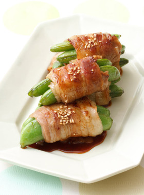 スナップえんどうの豚巻き照り焼き