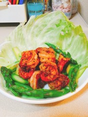 エビのニンニク炒めの写真