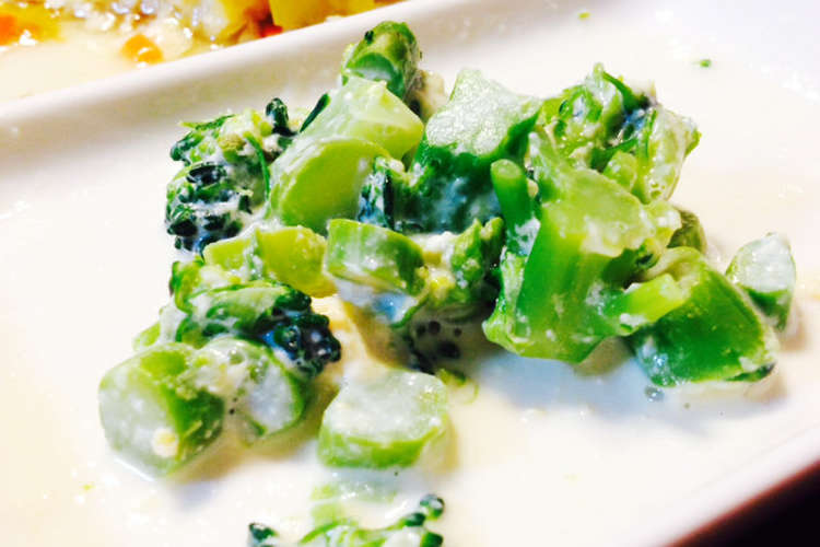 離乳食後期 簡単 緑の野菜の豆乳煮 レシピ 作り方 By Kiraのママ クックパッド 簡単おいしいみんなのレシピが366万品