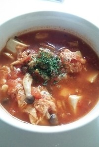 豆腐とたまごのトマトスープ