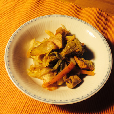 高野豆腐のキムチ炒めの写真