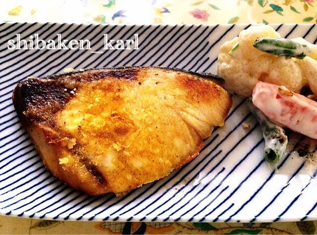 簡単鰤のカレー粉焼きソテームニエルお弁当の画像