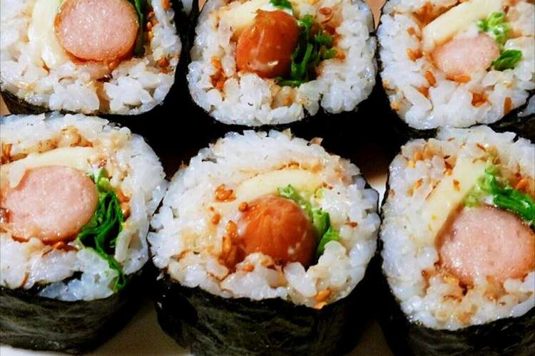 ウインナー チーズの巻き寿司 レシピ 作り方 By みことジェーン クックパッド 簡単おいしいみんなのレシピが360万品