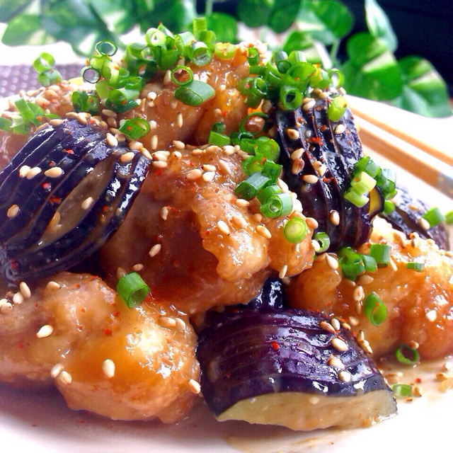 揚げ鶏&茄子のピリ辛ゴマ味噌マヨの画像