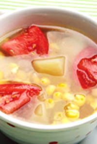 梅こんぶ茶の夏野菜たっぷりスープ