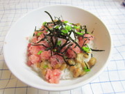 我が家のネギトロ納豆丼の写真