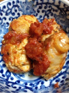 大豆フレーク活用!ポークロールトマト煮