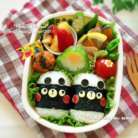 キャラ弁*簡単♪俵おにぎりくまちゃん
