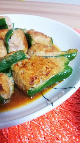 簡単★ピーマンの肉詰め(照り焼き)