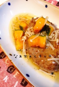 うどんスープの素で〜和風豆腐ハンバーグ