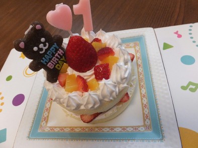 1歳 誕生日ケーキ レンジで簡単♪の写真