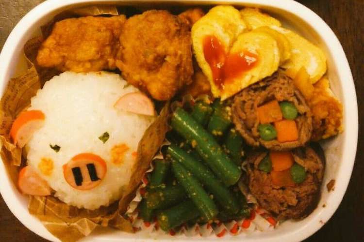 短時間で可愛いブタちゃんのキャラ弁 レシピ 作り方 By おはるるぶーちゃん クックパッド 簡単おいしいみんなのレシピが353万品