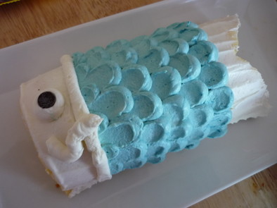 こいのぼりロールケーキ・デコの仕方の写真