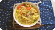 インスタント塩ラーメンの洋風アレンジの写真