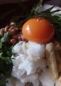 長芋納豆卵のネバネバ玄米雑穀ヘルシー丼！