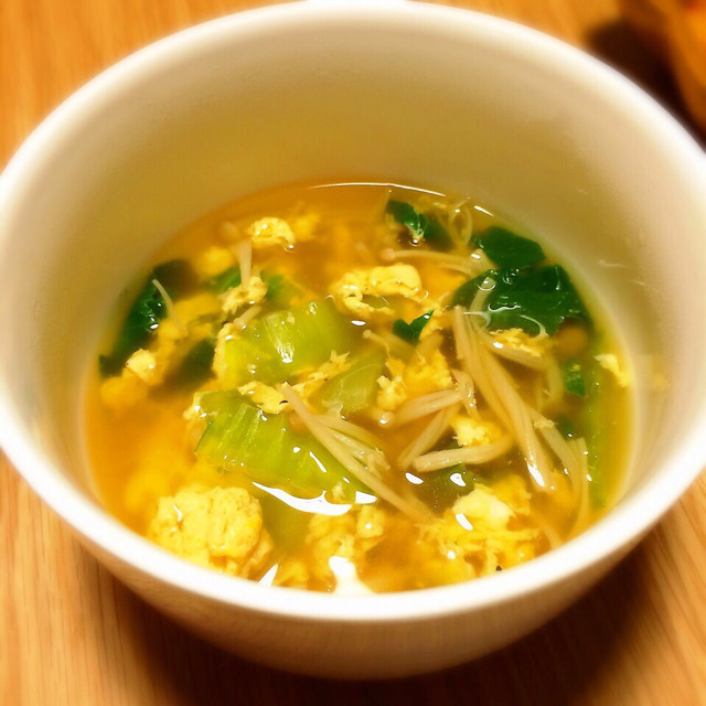 ふわふわ卵と青梗菜の中華スープの画像