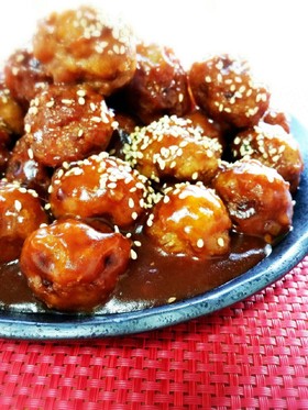揚げない*肉団子のあっさり甘酢あんかけ