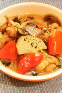 手羽元と菊芋のカレースープ