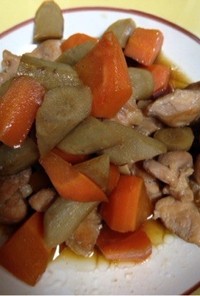 簡単‼︎麺つゆで鶏もも肉と根菜の煮物