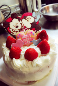 ミッキー＆ミニーの誕生日ケーキ