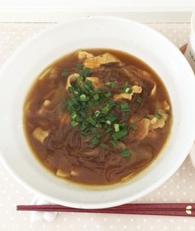 簡単☆ヘルシー☆葛きりカレーうどん