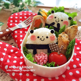 キャラ弁*簡単♪ツインズパンダちゃん弁当