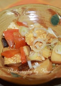旬の野菜と厚揚げ豆腐の麻婆風味