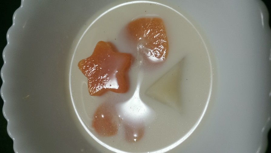 ゴロゴロ雪下人参牛乳スープの画像