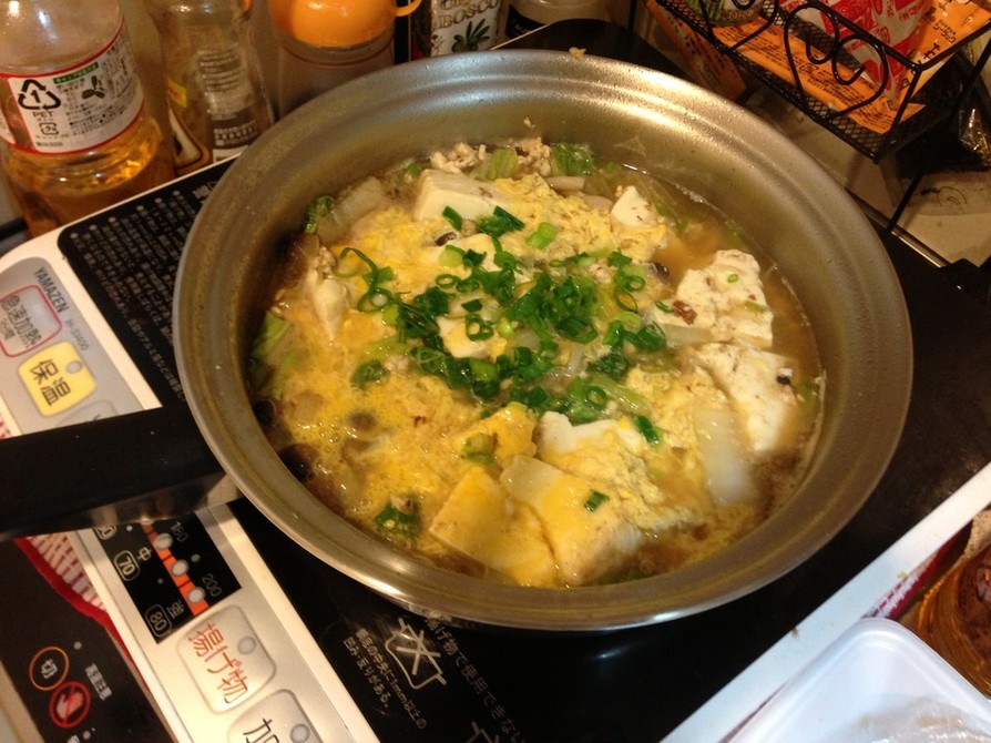 風邪のひきはじめに！ネギたっぷり湯豆腐の画像