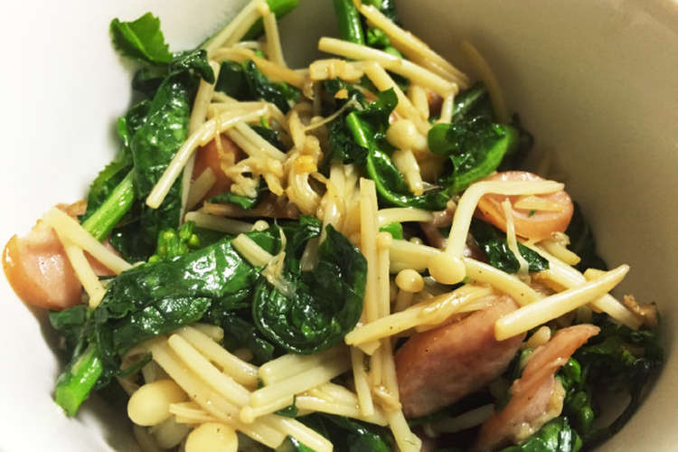 簡単 菜の花のペペロンチーノ風炒め レシピ 作り方 By ハムをハサミで切る クックパッド 簡単おいしいみんなのレシピが370万品