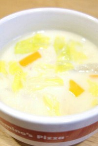 春キャベツとホタテの豆乳スープ☆