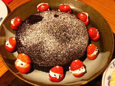 ヘルシーチョコレートケーキの写真