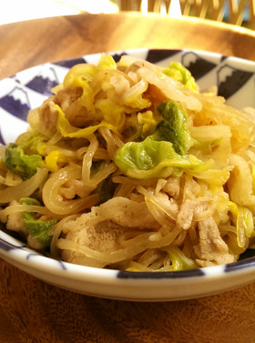 豚バラとしらたき・白菜のすき煮風