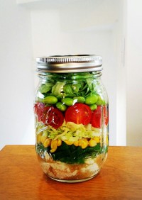 冷凍野菜で簡単基本のジャーサラダ♪1瓶分