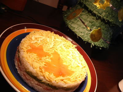 サーモンとアボカドの簡単寿司ケーキ♪の画像