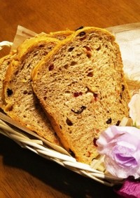 HB☆食パン！玄米粉パン♪胡桃・フルーツ