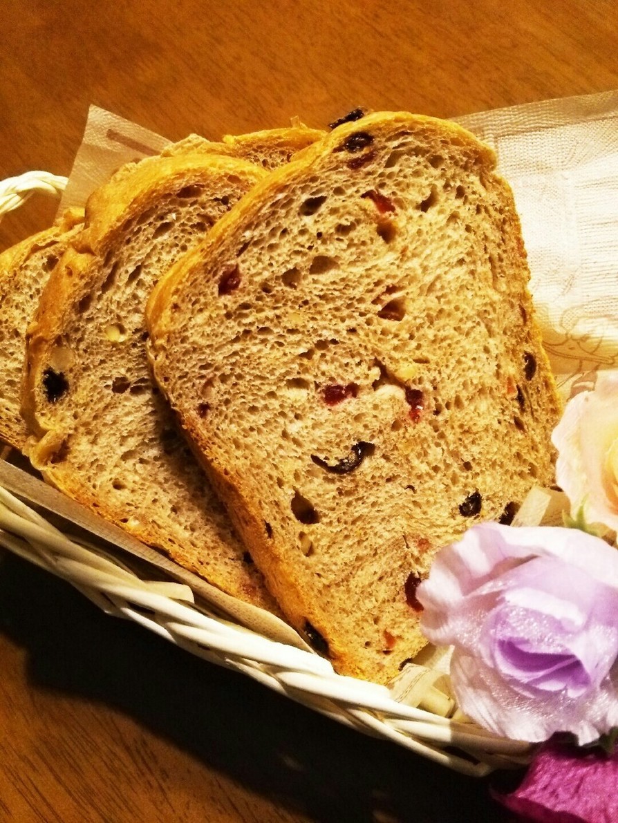 HB☆食パン！玄米粉パン♪胡桃・フルーツの画像