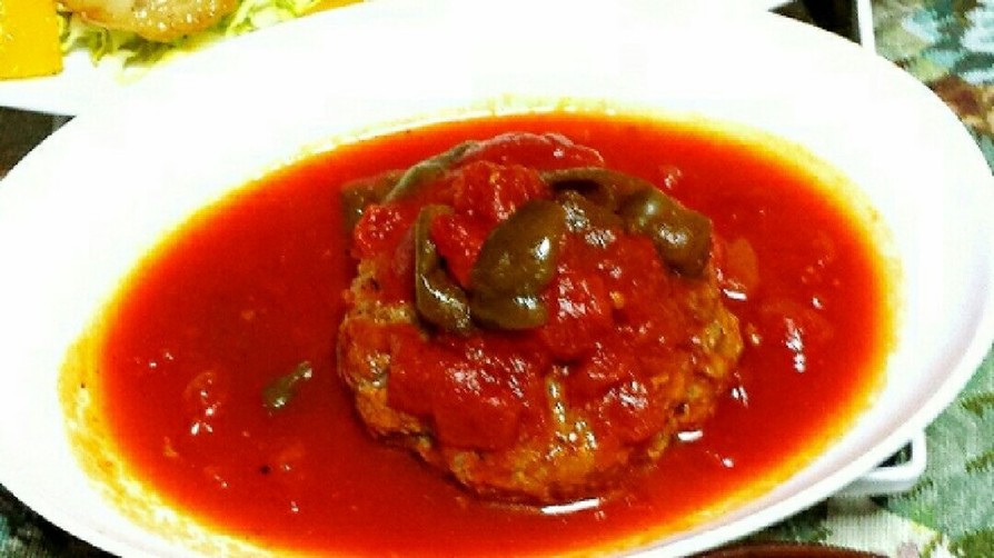 トマト煮込みやわらかハンバーグの画像