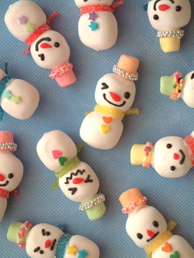 雪だるまマシュマロポップのレシピ