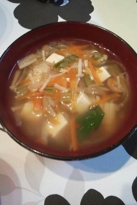 残った切り干し大根の煮物で和風スープ!