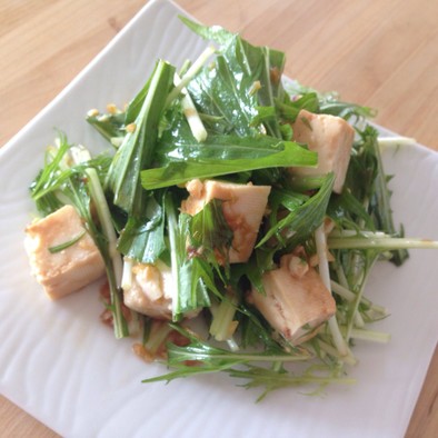 豆腐&水菜のみょうがドレ和えの写真