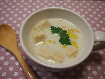 乾物でイタリアン♡高野豆腐のコーンスープの画像