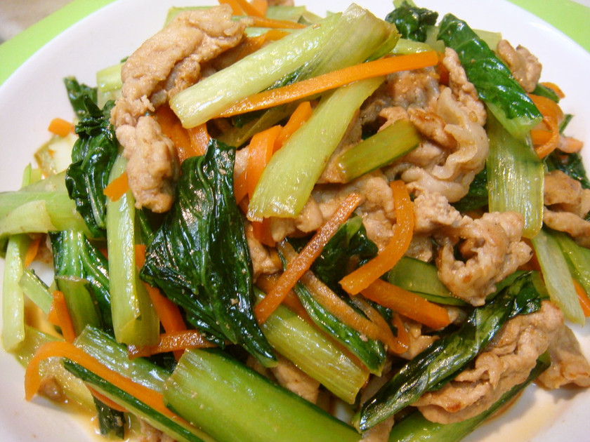小松菜と豚肉のにんにく炒め by yasutonton 【クックパッド】 簡単おいしいみんなのレシピが350万品