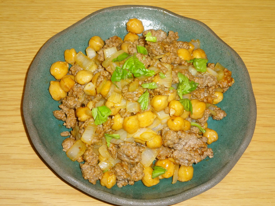 ひよこ豆とひき肉の炒め、チリコンカン風の画像