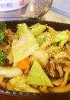 ✨　肉野菜バター醤油炒めの鉄板焼き　✨