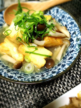 厚揚げのきのこ餡掛け