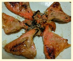 塩さけカマのみりん漬け焼き(一晩漬け)